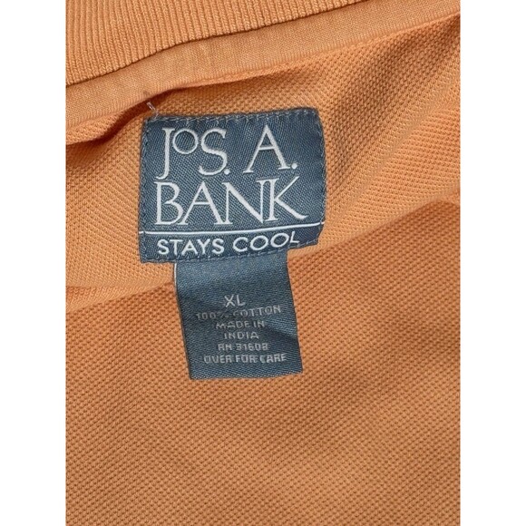 Jos A Bank Stays Cool Polo Mens XL Tall Orange Cotton Golf - Picture 2 of 5